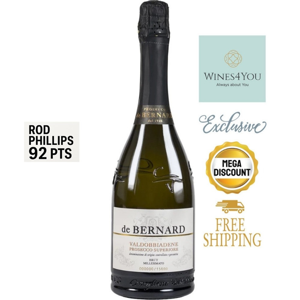 De Bernard Valdobbiadene Prosecco Superiore Brut Millesimato Italy Sparkling Wine